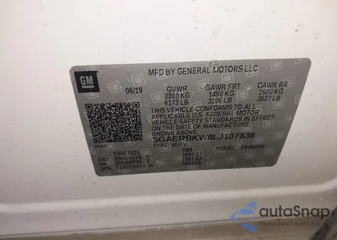 2020 Buick Enclave Fwd Essence из США, поврежденный, VIN 5GAERBKW8LJ107838